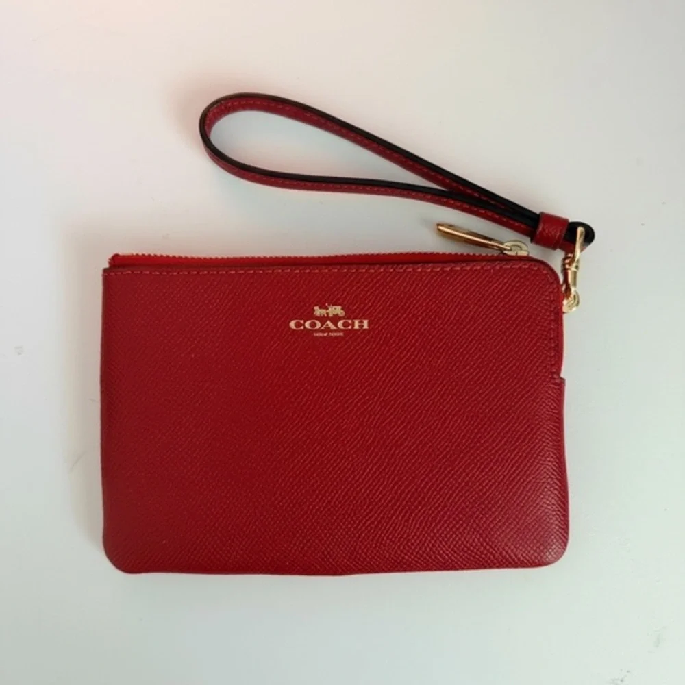 Coach Scarlet Wristlet with Gold Accents